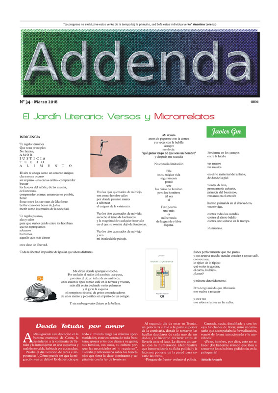 Imagen de Addenda, suplemento cultural del RyN – Nº 34, marzo 2016