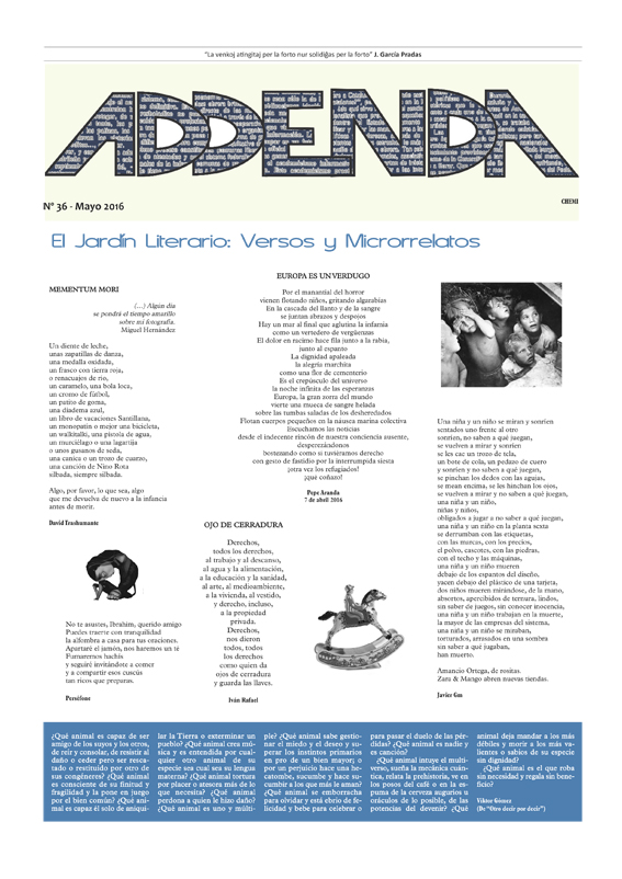 Imagen de Addenda, suplemento cultural del RyN – Nº 36, mayo 2016