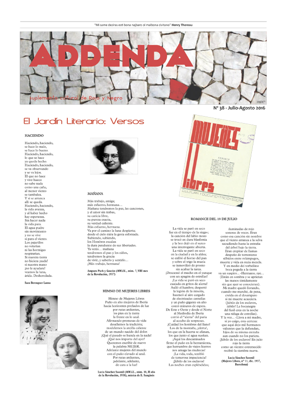 Imagen de Addenda, suplemento cultural del RyN – Nº 38, julio-agosto 2016
