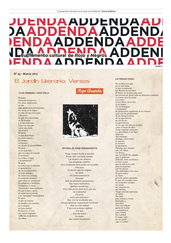 Imagen de Addenda, suplemento cultural del RyN – Nº 45, marzo 2017