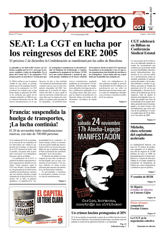 Imagen de Rojo y Negro 208 – diciembre 2007