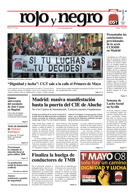 Imagen de Rojo y Negro 213 – mayo 2008