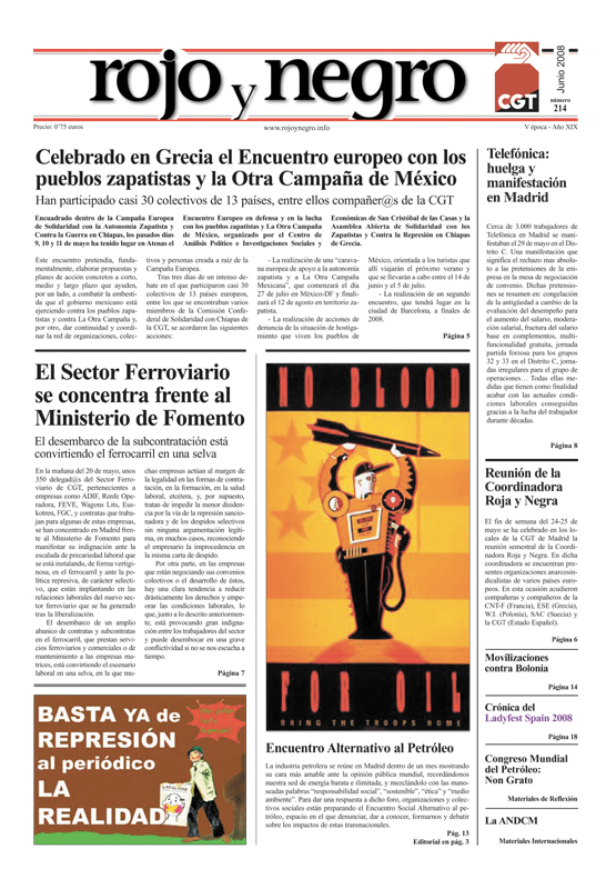 Imagen de Rojo y Negro 214 – junio 2008