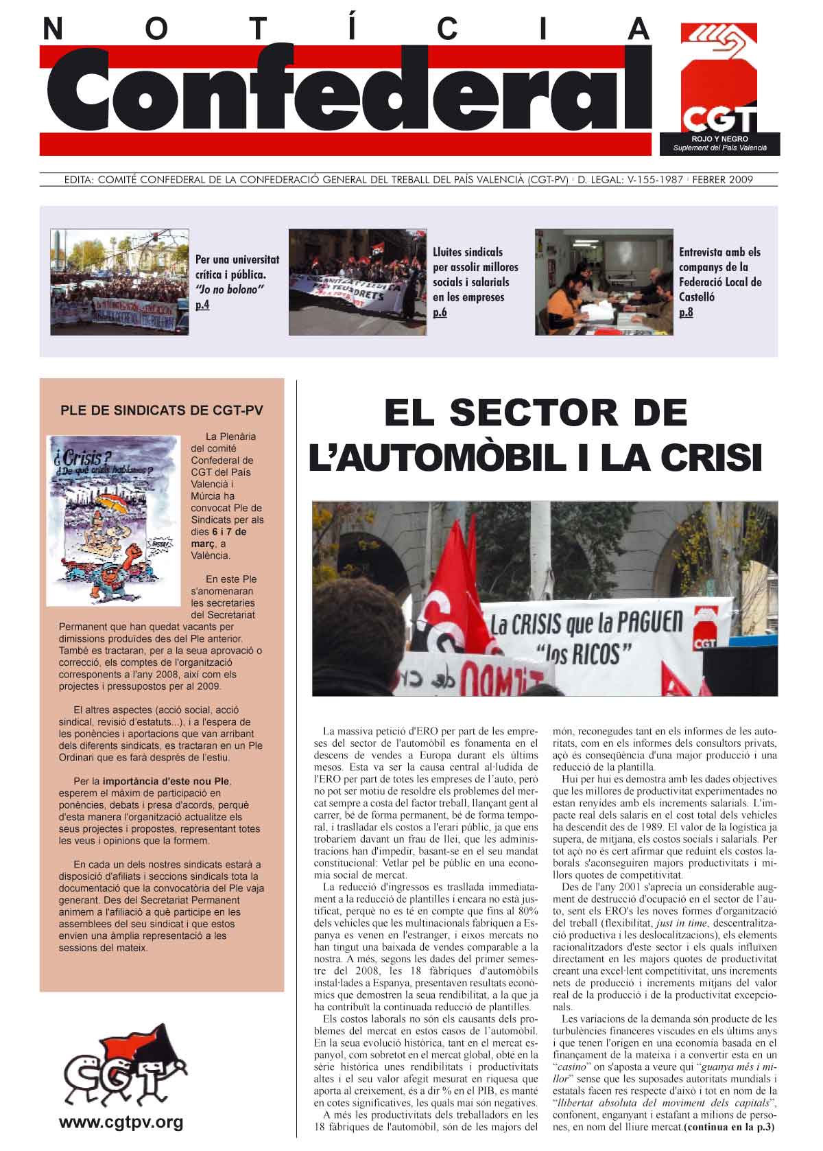 Imagen de Noticia Confederal – Febrero 2009