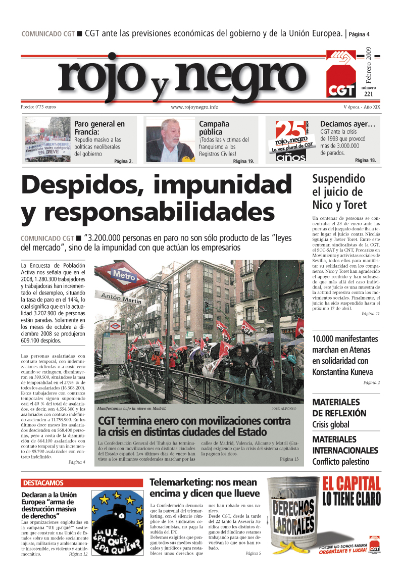 Imagen de Rojo y Negro 221 – febrero 2009