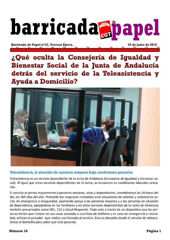 Imagen de Barricada de Papel nº 16 – Junio 2018