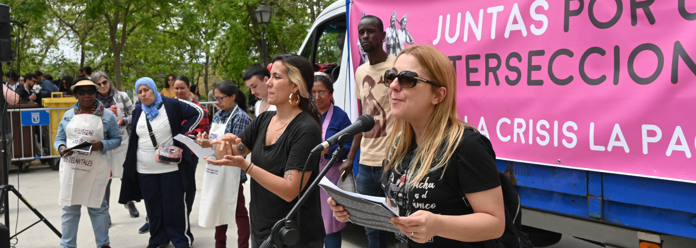Lectura de comunicado público en el 1 de Mayo en Madrid