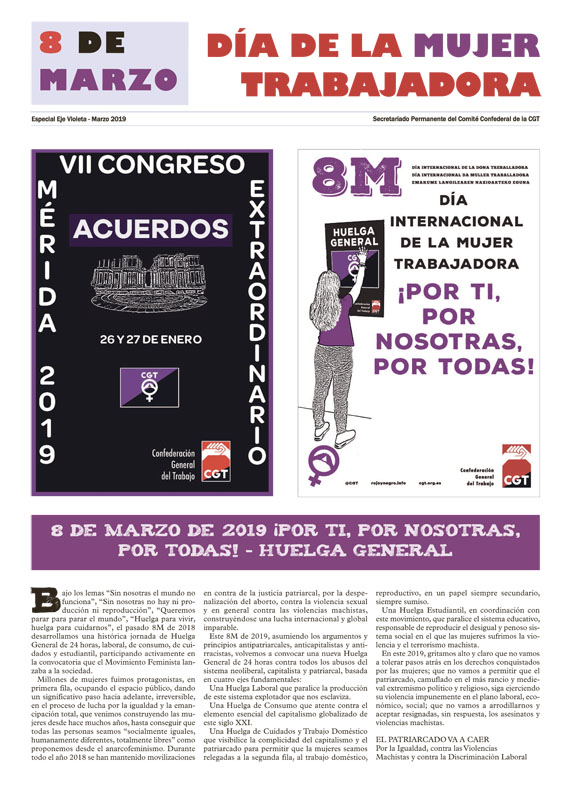 Imagen de Especial 8 de Marzo 2019, Día Internacional de la Mujer Trabajadora: Huelga General