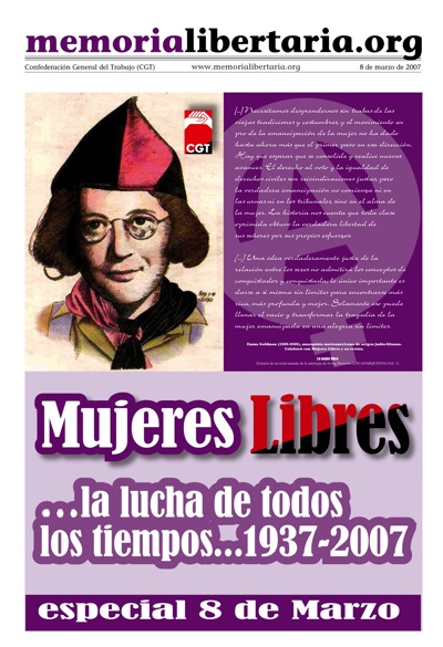 Imagen de Especial 8 de marzo «Mujeres Libres 1937-2007» – marzo 2007