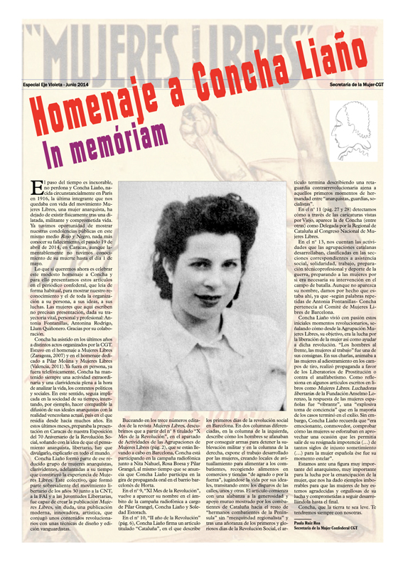 Imagen de Homenaje a Concha Liaño – Junio 2014