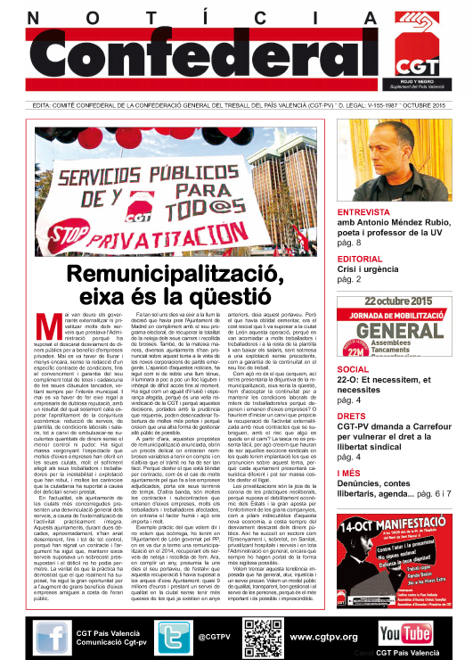 Imagen de Notícia Confederal – octubre 2015