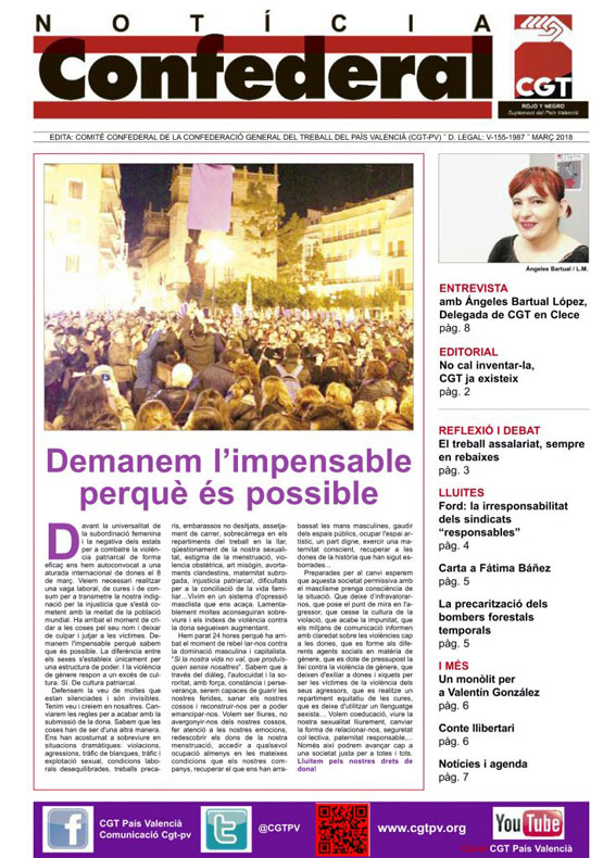 Imagen de Noticia Confederal, marzo 2018