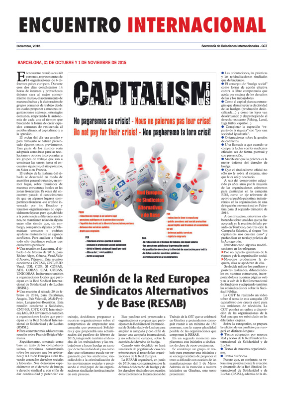 Imagen de Encuentro Internacional – Suplemento del Rojo y Negro, diciembre 2015