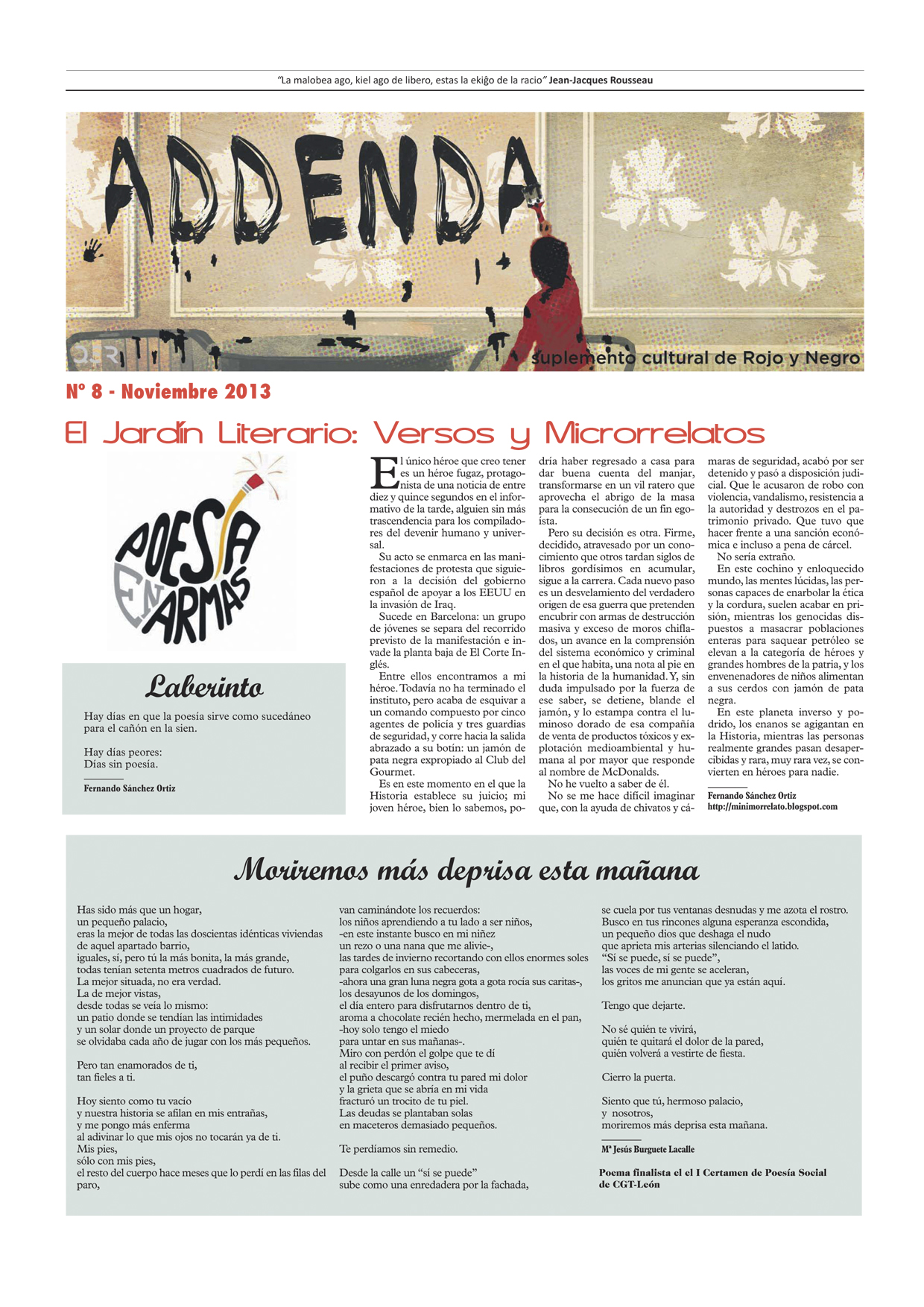 Imagen de Addenda, suplemento cultural del RyN – Nº 8, noviembre 2013