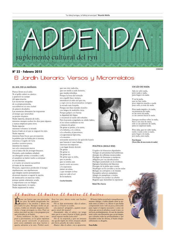 Imagen de Addenda, suplemento cultural del RyN – Nº 22, febrero 2015