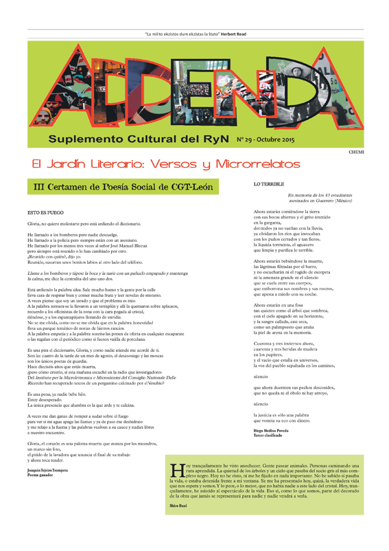 Imagen de Addenda, suplemento cultural del RyN – Nº 29, octubre 2015