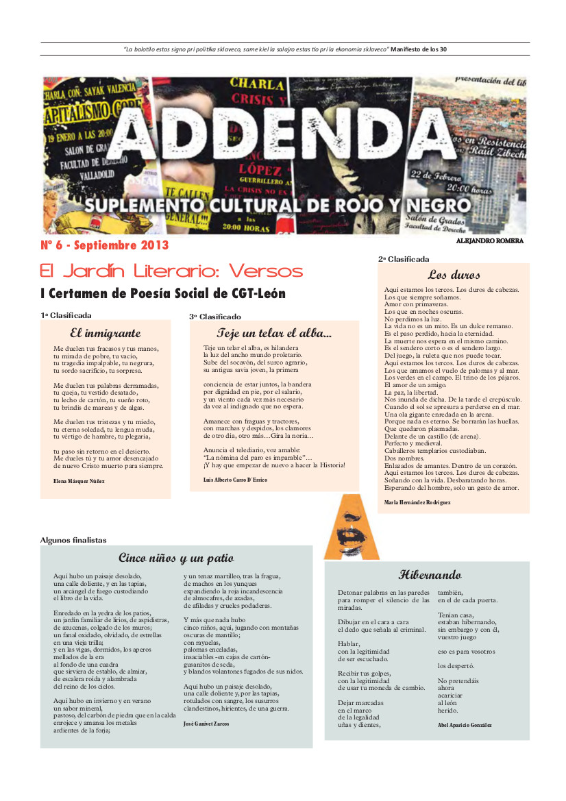 Imagen de Addenda. Suplemento cultural del RyN nº 6
