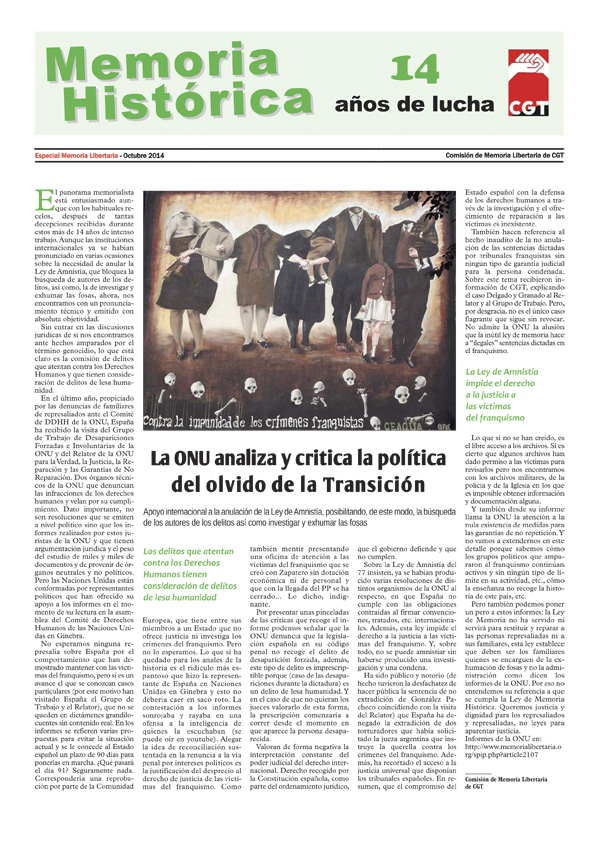 Imagen de Especial «Memoria Histórica. 14 años de lucha»