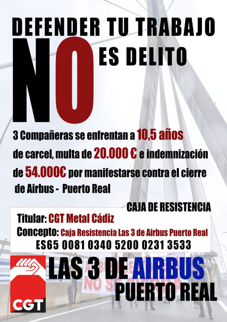 Solidaridad con las 3 de AIRBUS en Puerto Real