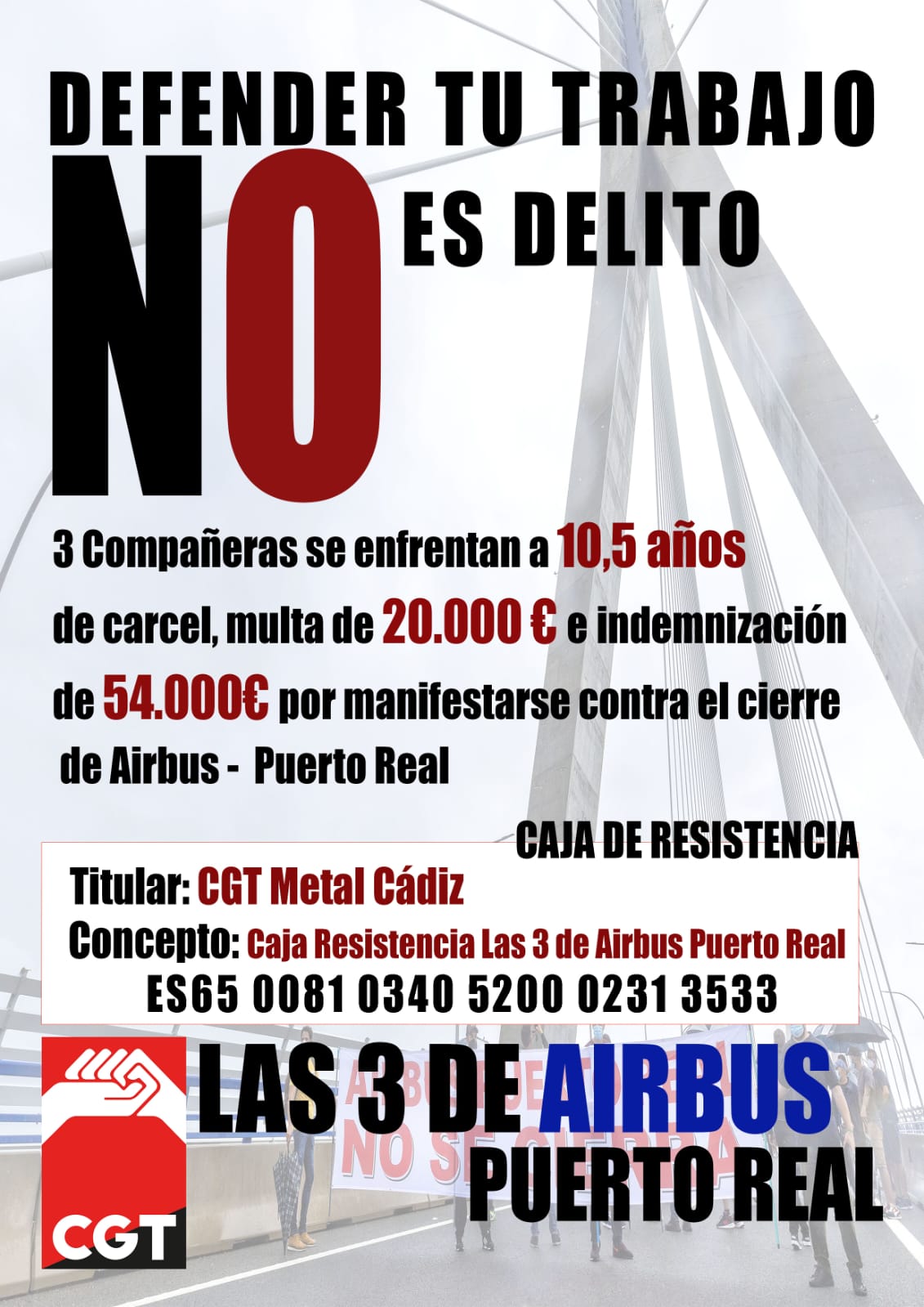 Imagen de Solidaridad con las 3 de AIRBUS en Puerto Real