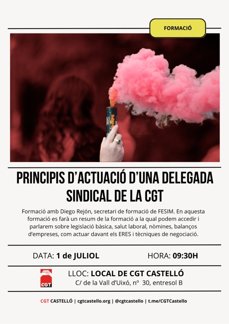 Curso: Principios de actuación de una delegada sindical de la CGT