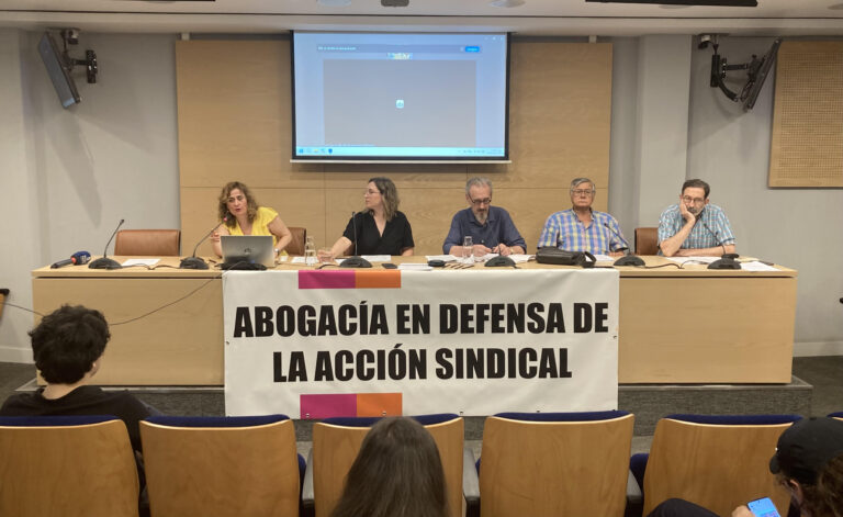 Rueda de prensa de la Plataforma de la Abogacía en Defensa de la Acción Sindical en relación a Las 6 de la Suiza
