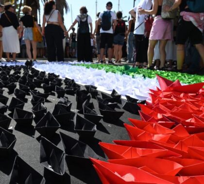 Imagen de CGT muestra su apoyo a la Flotilla Internacional SUMUD.