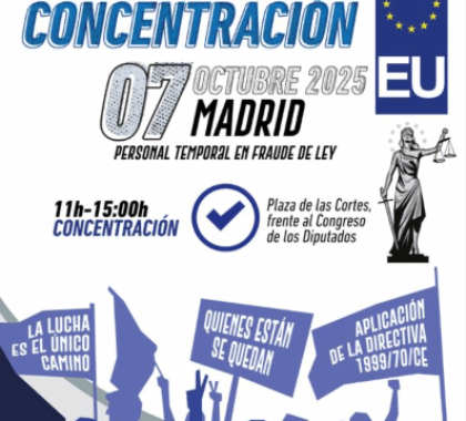 Imagen de Concentración en Madrid el 7 de octubre contra la temporalidad en el sector público