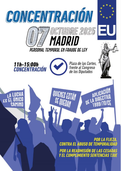 Imagen de Concentración en Madrid el 7 de octubre contra la temporalidad en el sector público