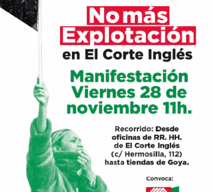 Imagen de CGT denuncia la precariedad y la explotación laboral en El Corte Inglés.