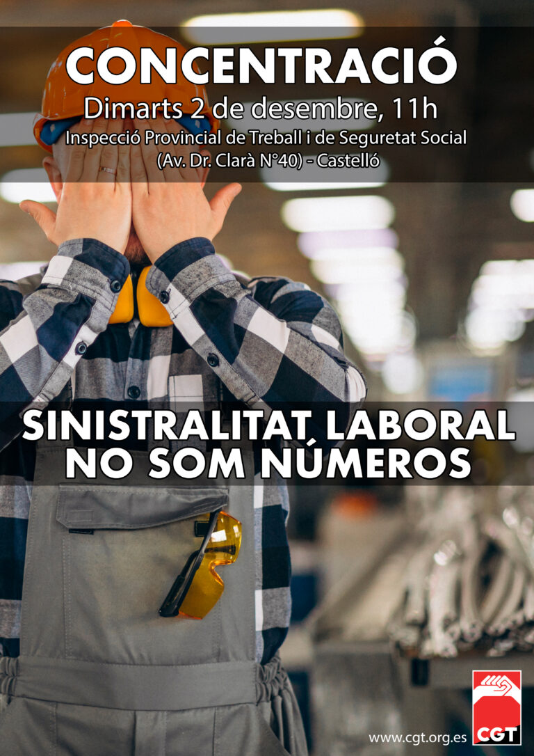 Mientras nos maten no habrá paz social. Siniestralidad laboral.
