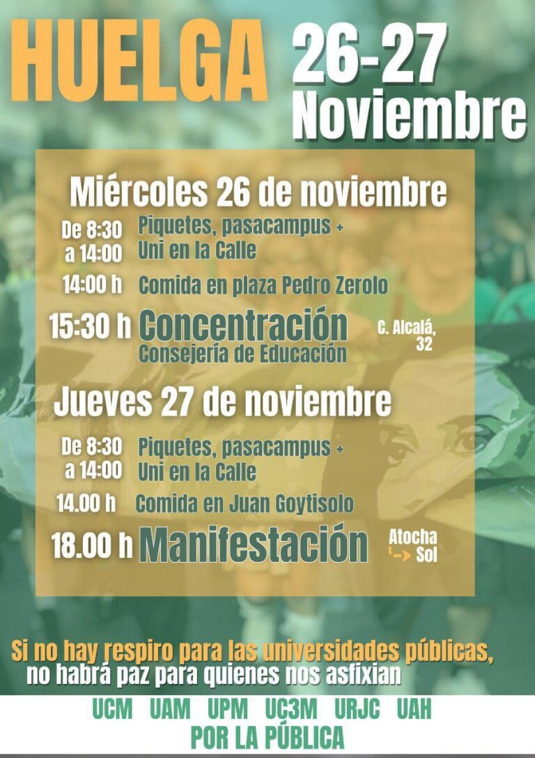 6 Universidades Públicas Madrileñas en Huelga