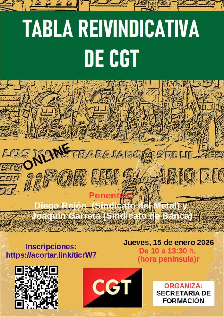 Curso: «Tabla reivindicativa de CGT»