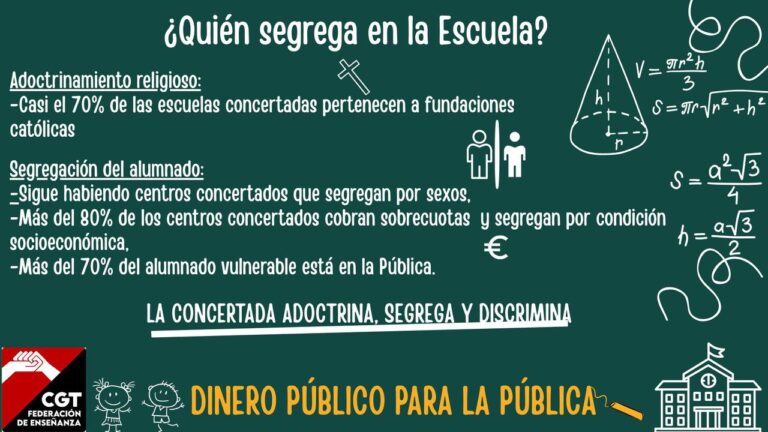 CGT denuncia los ataques “interesados” a la escuela Pública.