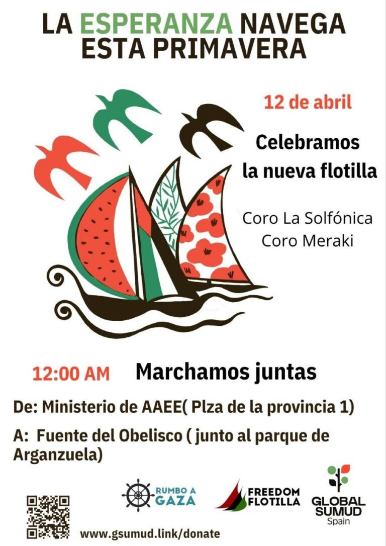 La Flotilla de la Libertad zarpará desde Barcelona el próximo 12 de abril.