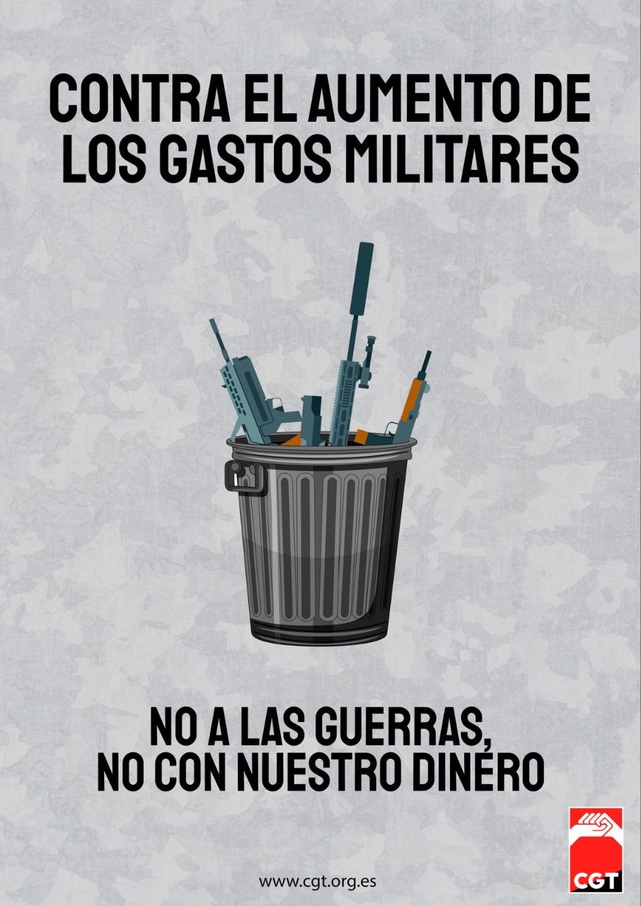 Imagen de No a las guerras, no con nuestro dinero: Contra el aumento de los gastos militares, Objeción de Conciencia Fiscal al Gasto Militar.