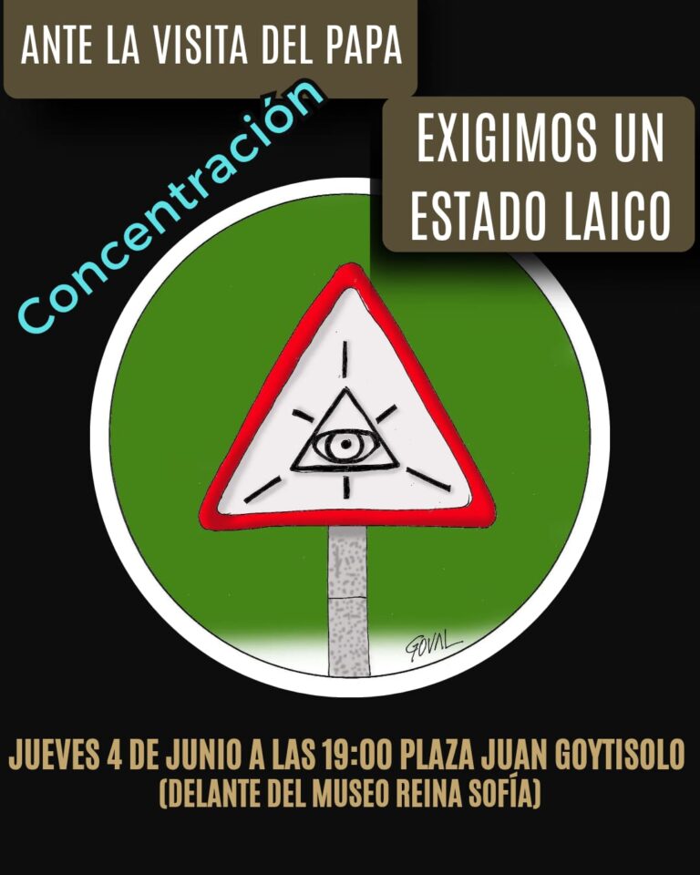 Europa Laica convoca una movilización por la visita del Papa León XIV