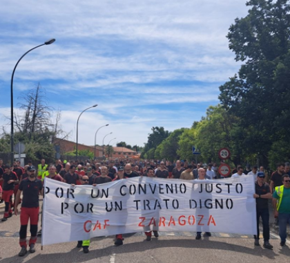 Imagen de Las trabajadoras de CAF en Zaragoza respaldan la firma de un nuevo convenio colectivo.