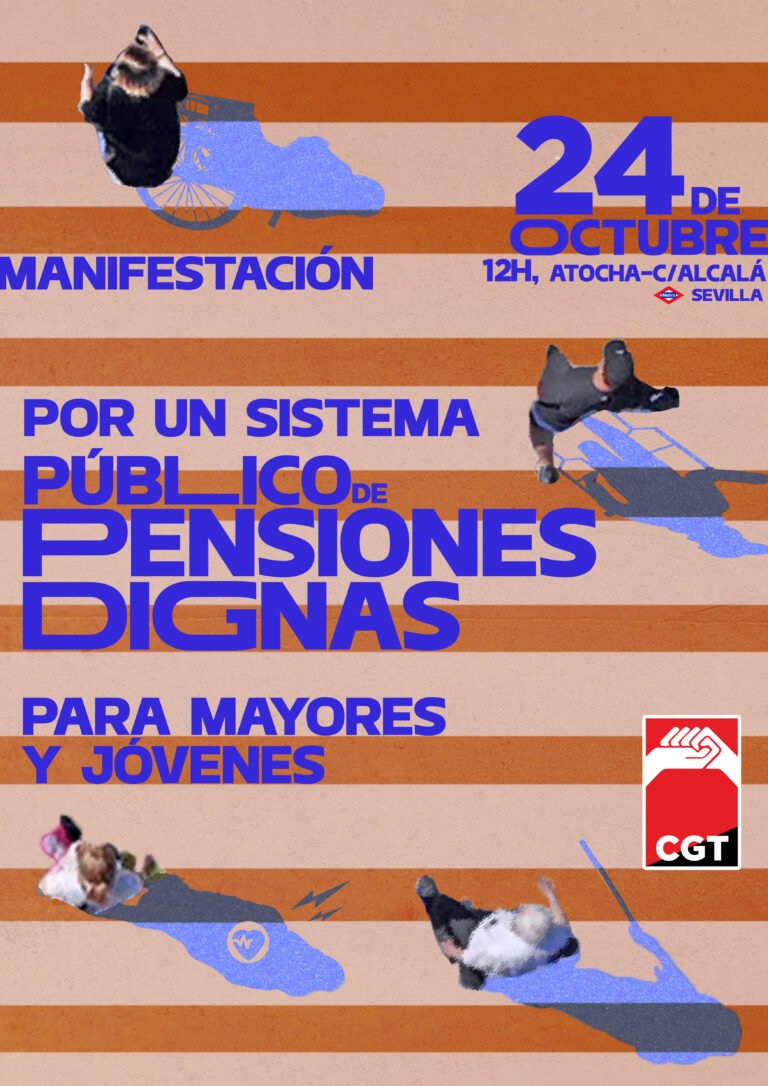 Modificación del recorrido de la manifestación unitaria en defensa de las pensiones del 24 de octubre